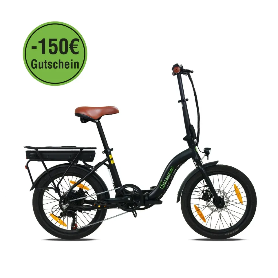 SachsenRad F2 Farmers Folding E-Faltrad schwarz 130km