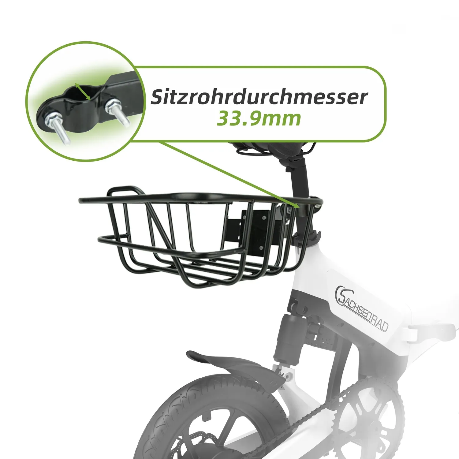SachsenRad F Pro Fahrradkorb 13 Liter für F11 F12 25 kg
