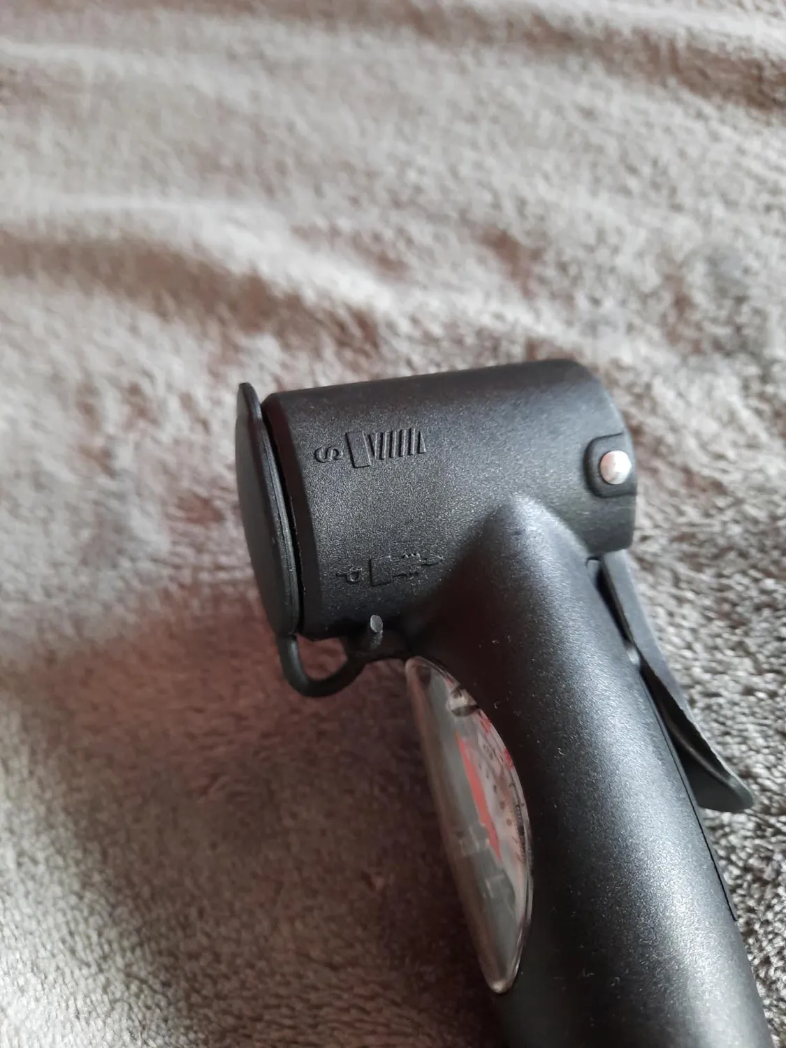 Fischer Mini Luftpumpe Fahrradpumpe mit Manometer 8 bar