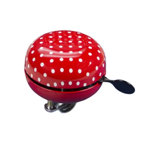 Fischer Fahrradglocke Maxi Pünktchen rot 80 mm laut