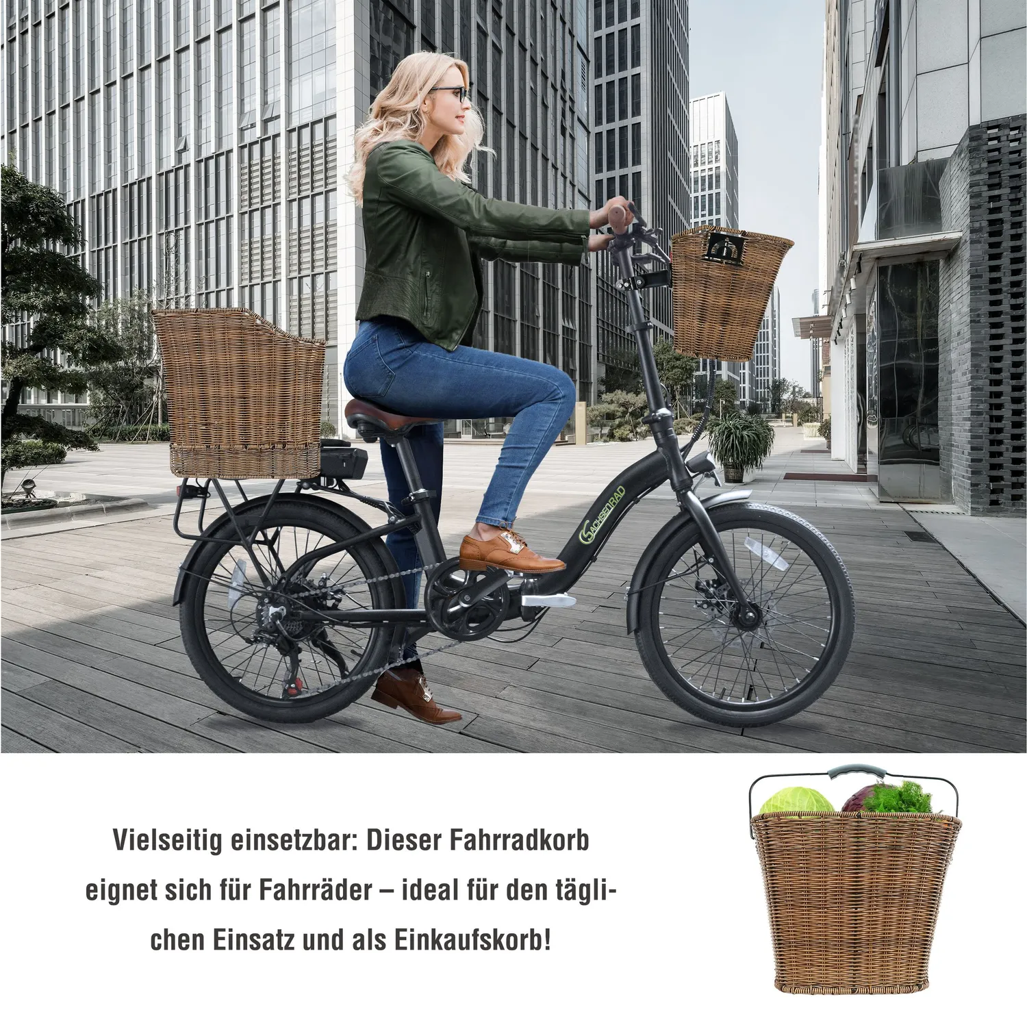 SachsenRad Lenkerkorb mit Tragegriff Fahrradkorb wasserabweisend