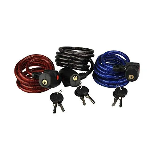 Fischer Family Spiralschloss 3er-Set 180 cm farbig sortiert