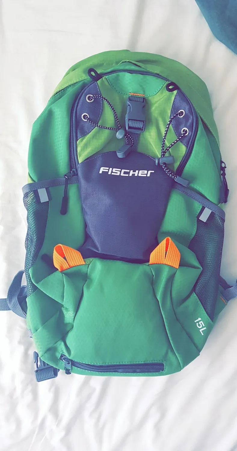 Fischer Fahrradrucksack 15 Liter Blau mit Helmnetz