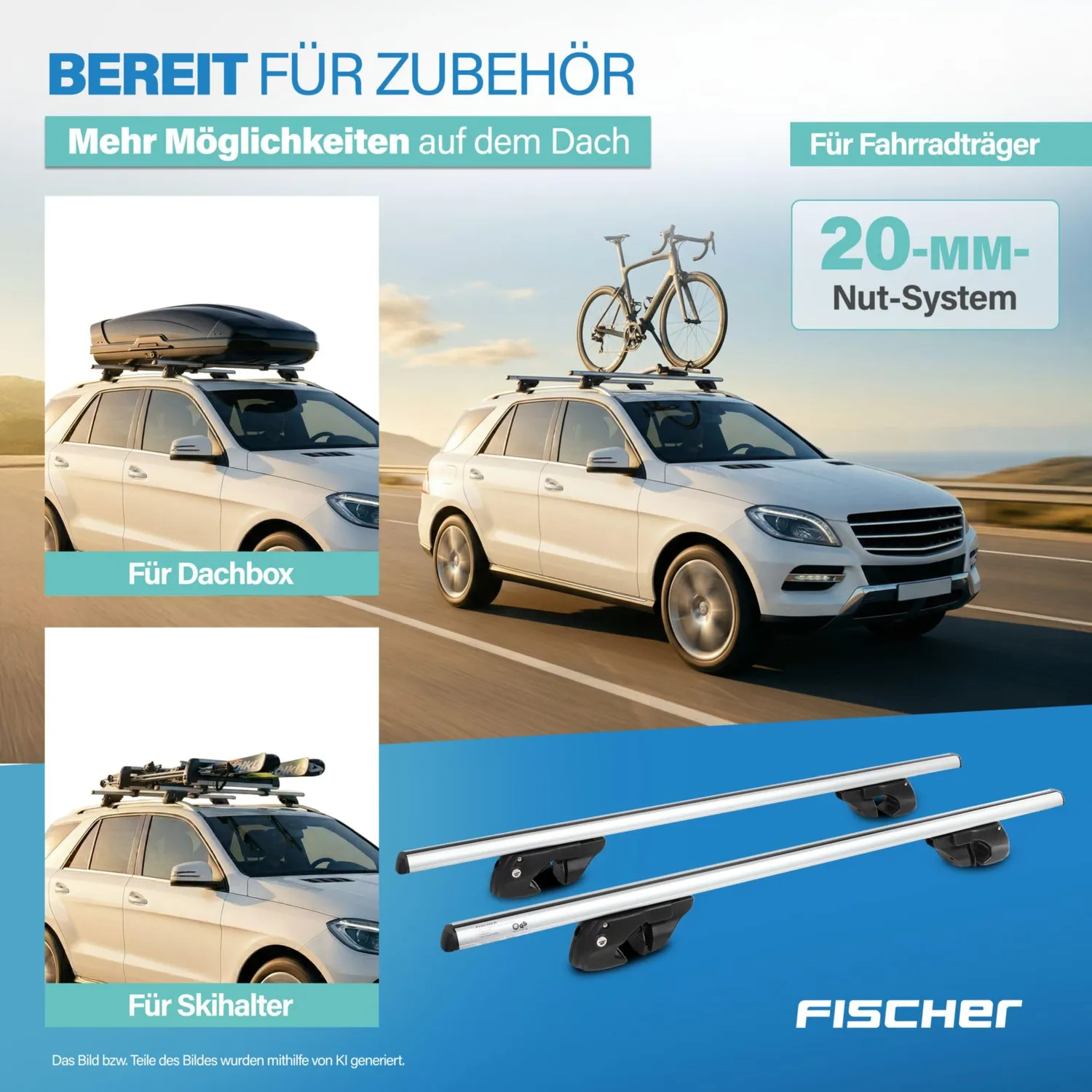 Fischer TopLine L Relingträger 120cm Alu abschließbar