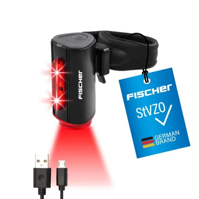 Fischer TWIN Akku-Rücklicht Fahrrad-Rückleuchte USB-C