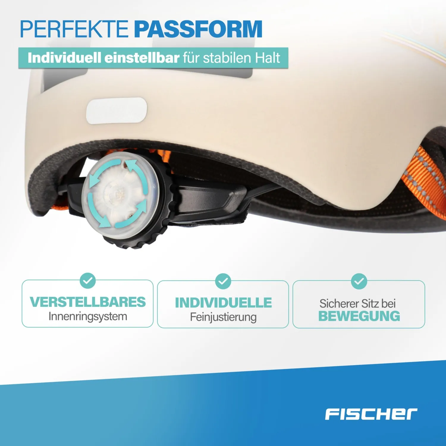 Fischer Plus BMX Fahrradhelm S/M Power beige LED