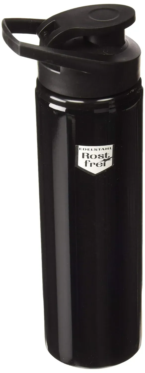 Fischer Trinkflasche Edelstahl 750 ml schwarz große Öffnung