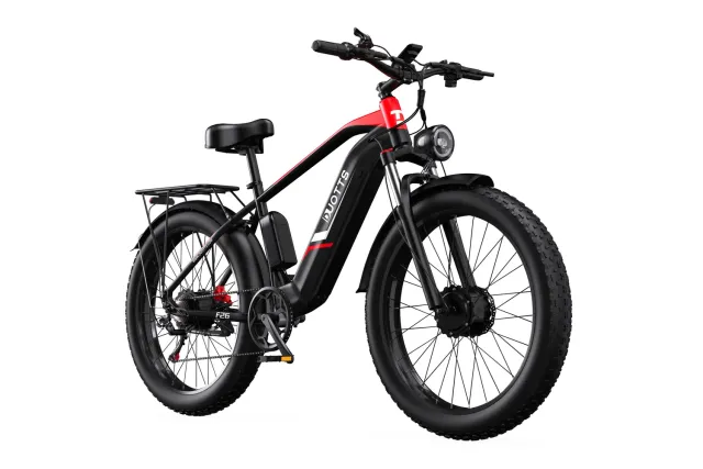 DUOTTS F26 E-Bike Fatbike Schwarz-Rot große Reichweite