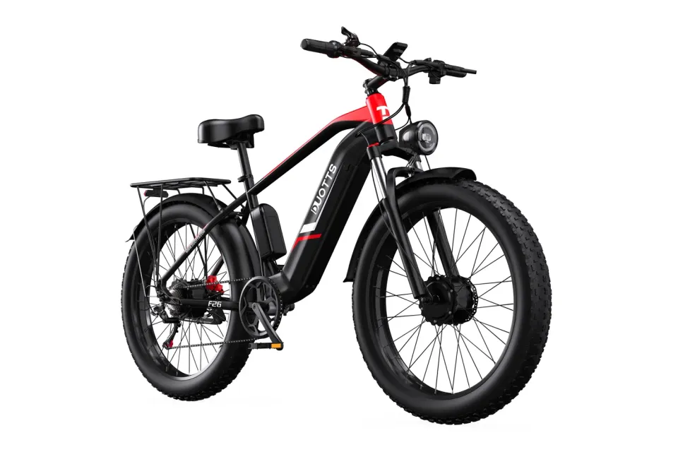DUOTTS F26 E-Bike Fatbike Schwarz-Rot große Reichweite