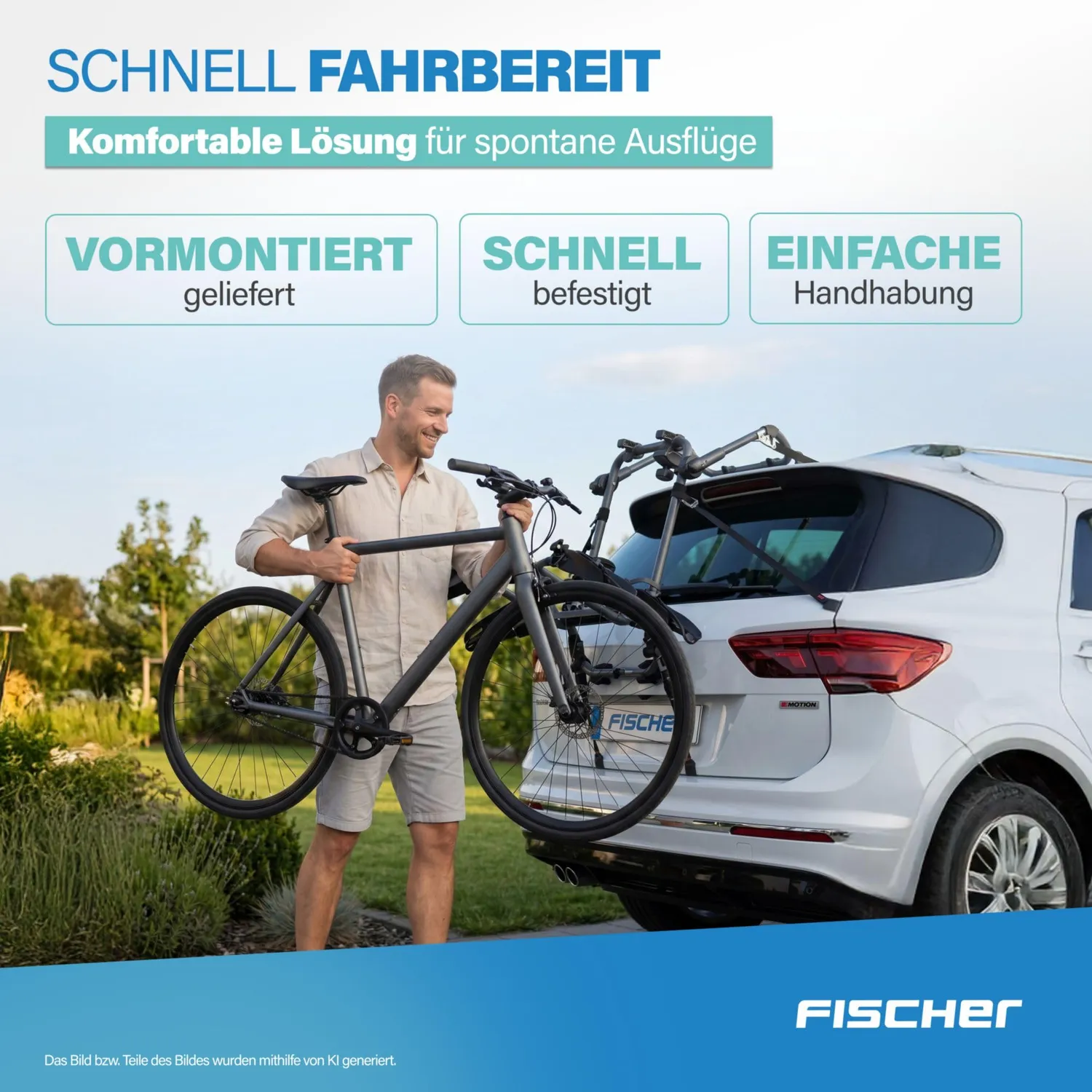 Fischer Heck Fahrradträger für 2 Fahrräder 45 kg