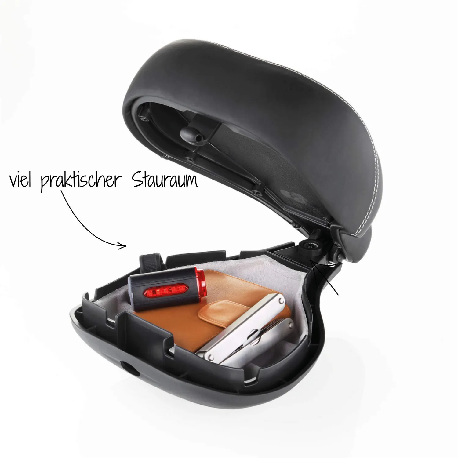 Fischer Sattel Touren mit Staufach schwarz One Size