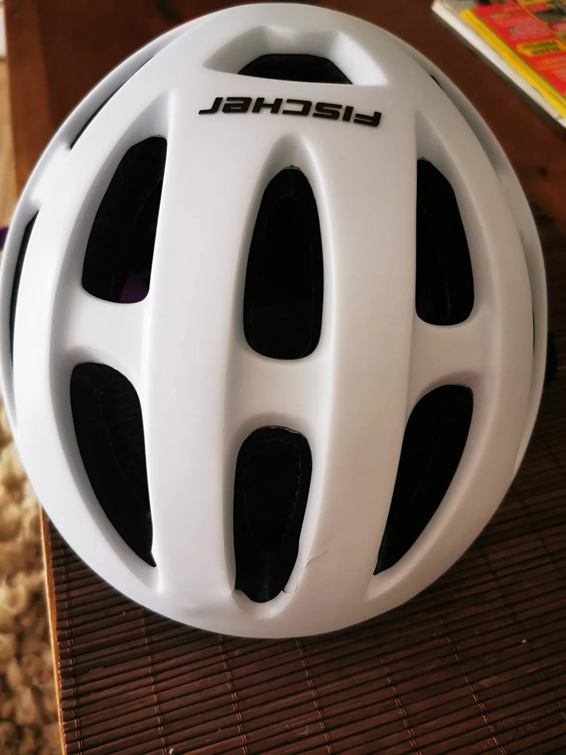 fischer Kinder Fahrradhelm Weiß Orchidee mit LED
