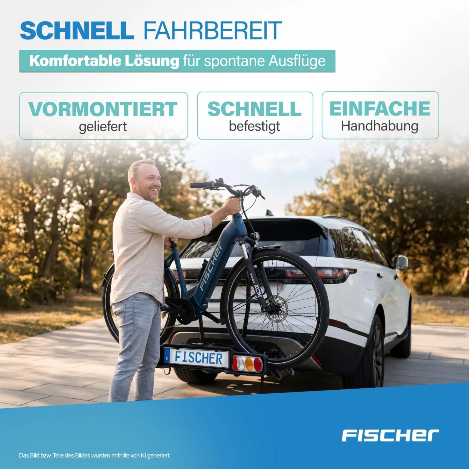Fischer SmartLine Black Fahrradträger AHK 2 Räder 50 kg