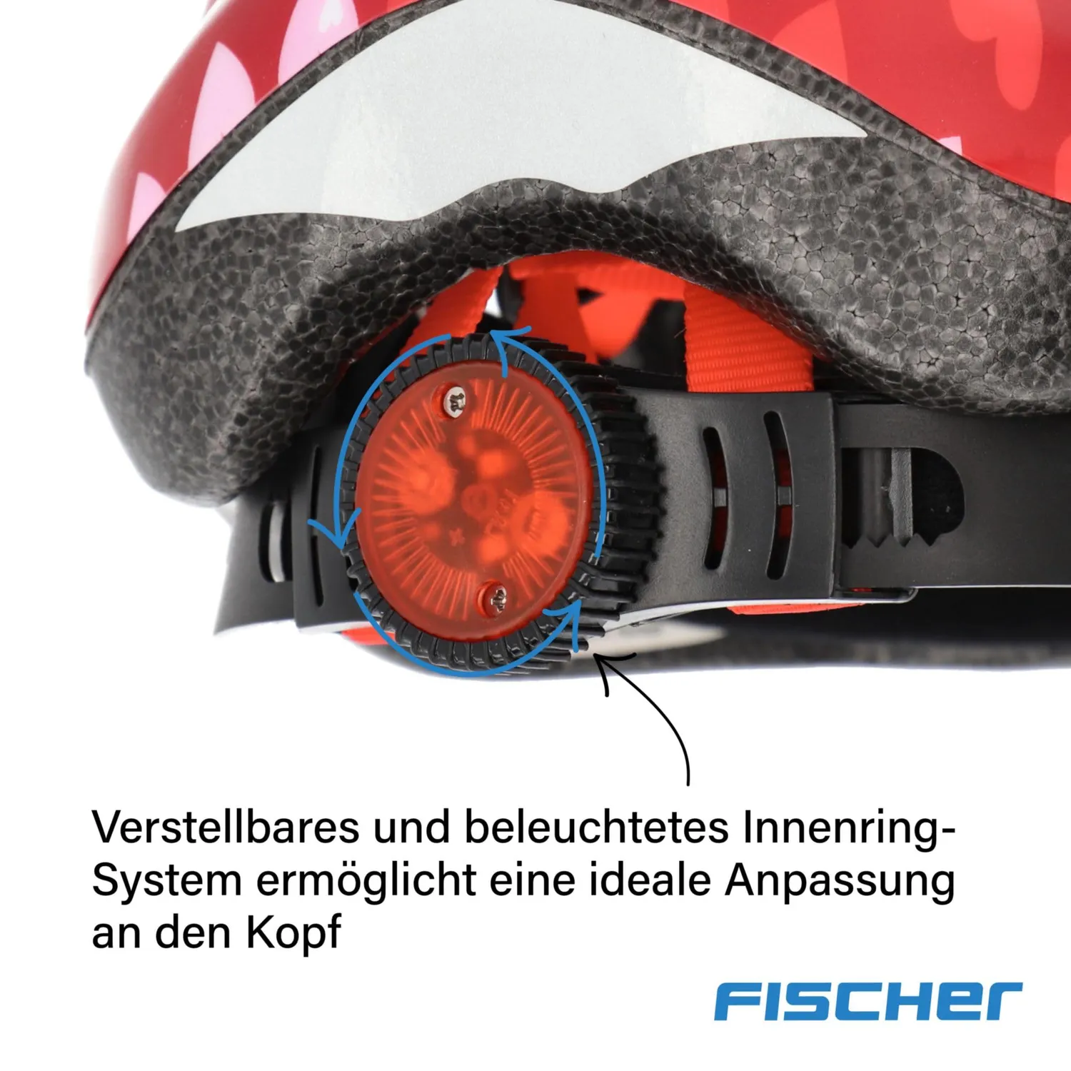 fischer Kinder Fahrradhelm Weiß Orchidee mit LED