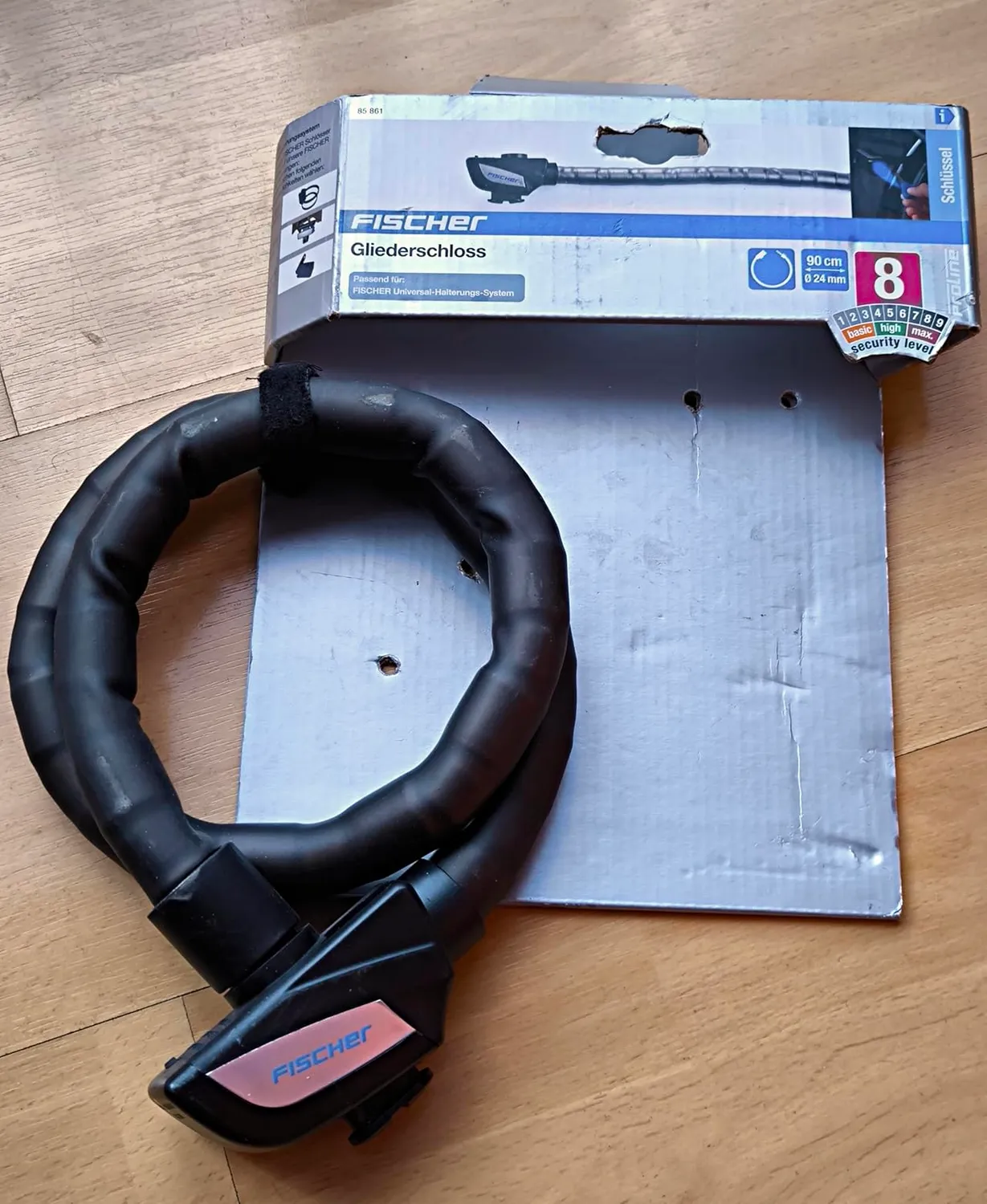 Fischer Gliederschloss Schlüssel 90 cm Panzerseil