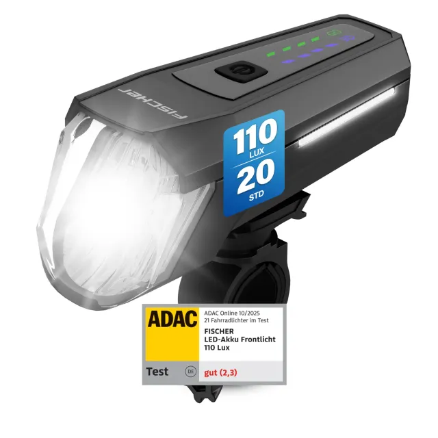 Fischer Akku Frontlicht 110 Fahrradlicht 110 Lux StVZO