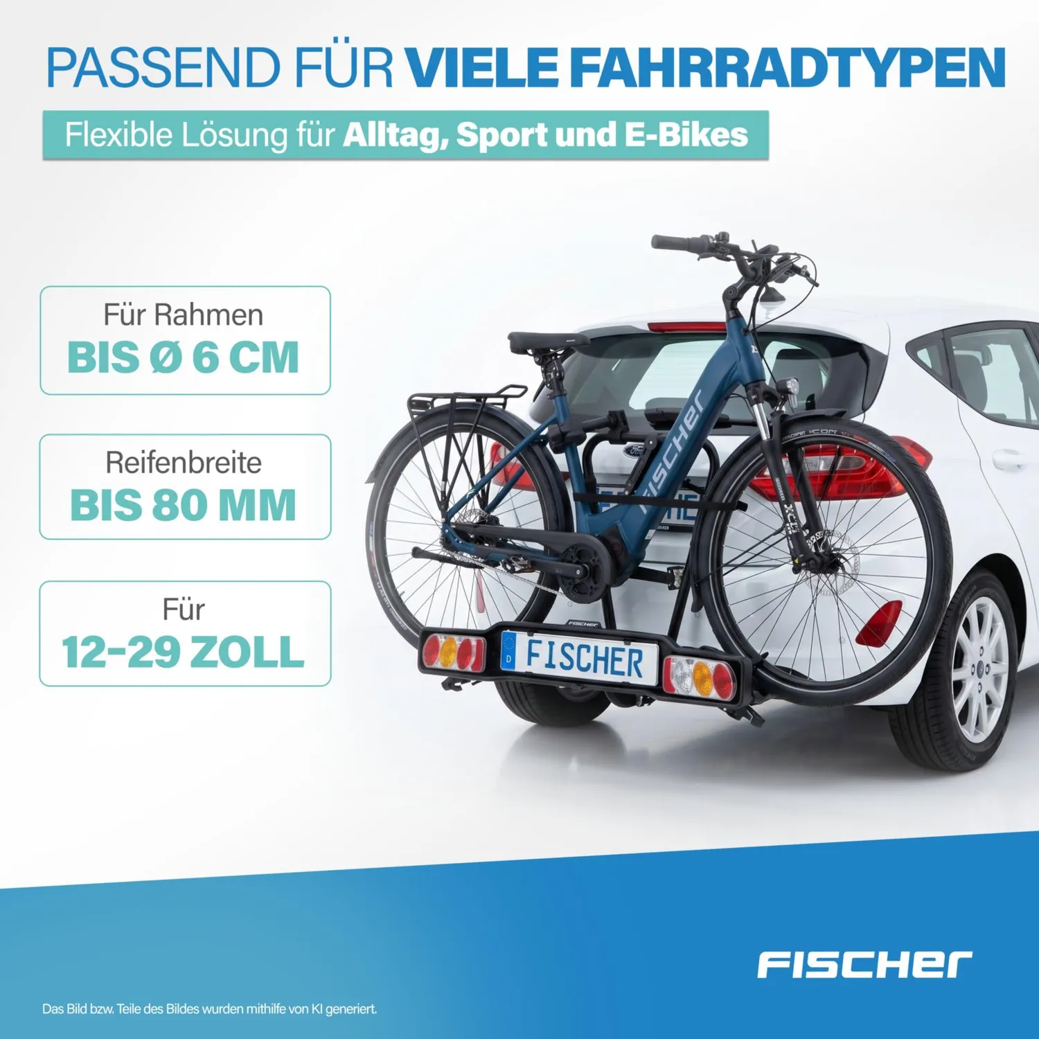Fischer SmartLine Black Fahrradträger AHK 2 Räder 50 kg