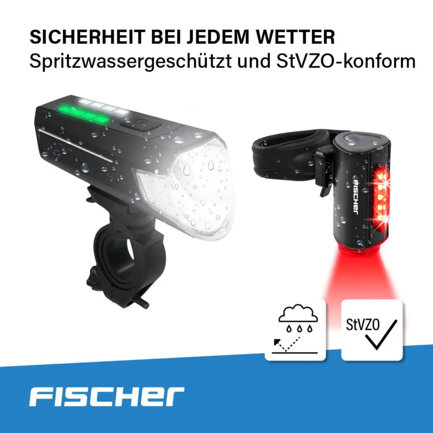 Fischer Twin Beleuchtungs-Set LED 80/40/20 Lux USB