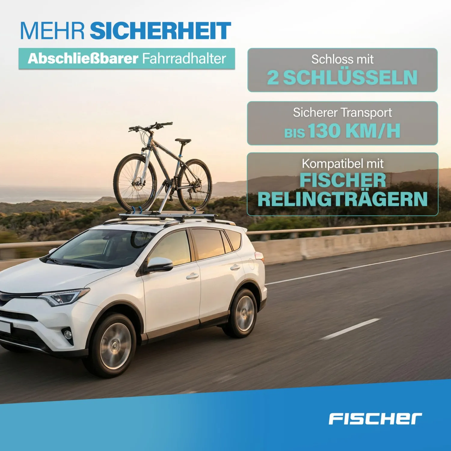 Fischer Xtreme Dach Fahrradträger 15 kg abschließbar Alu