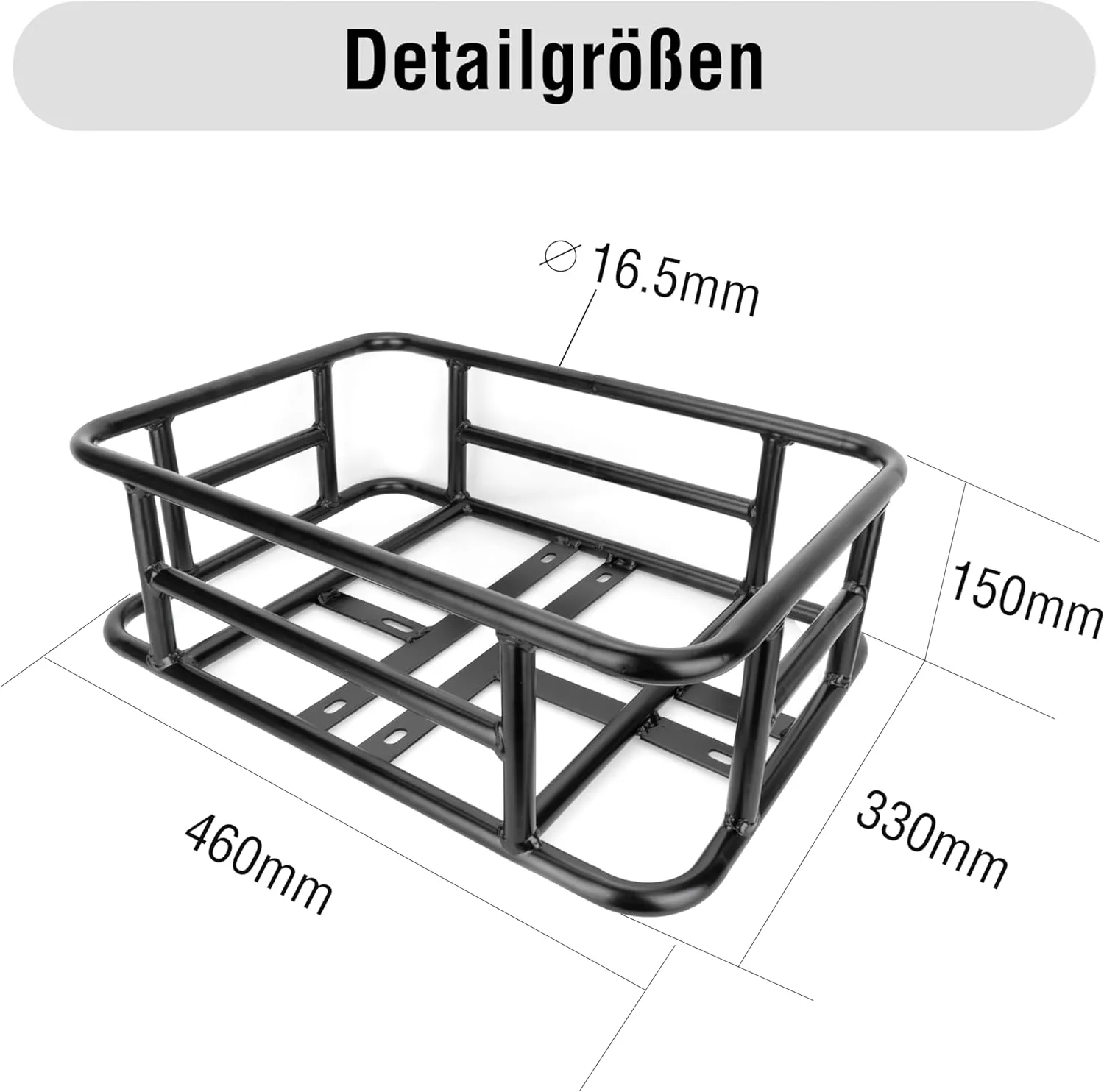 SachsenRad Gepäckträger-Korb Aluminium 37L schwarz