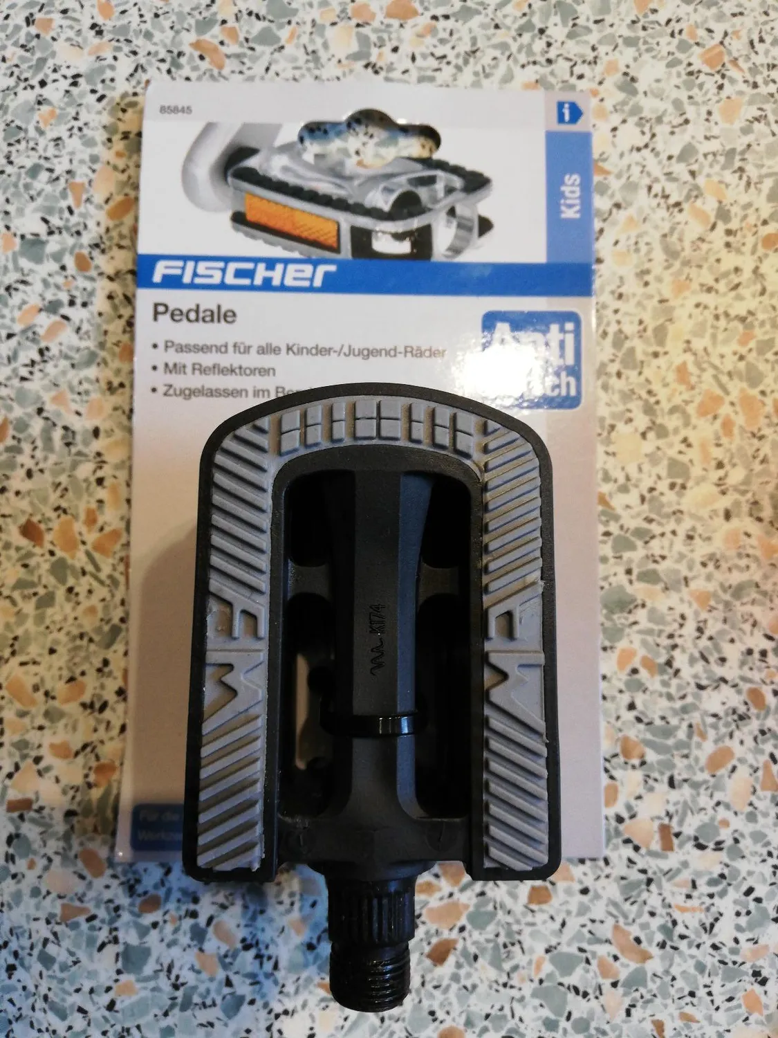 Fischer Kinder Pedale 9/16 Kunststoff Antirutsch schwarz