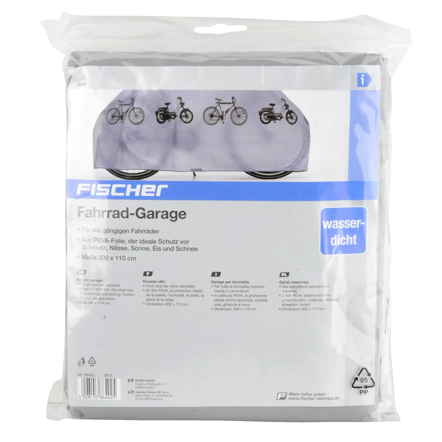 Fischer Universal Fahrradgarage 200x110 cm grau wasserdicht