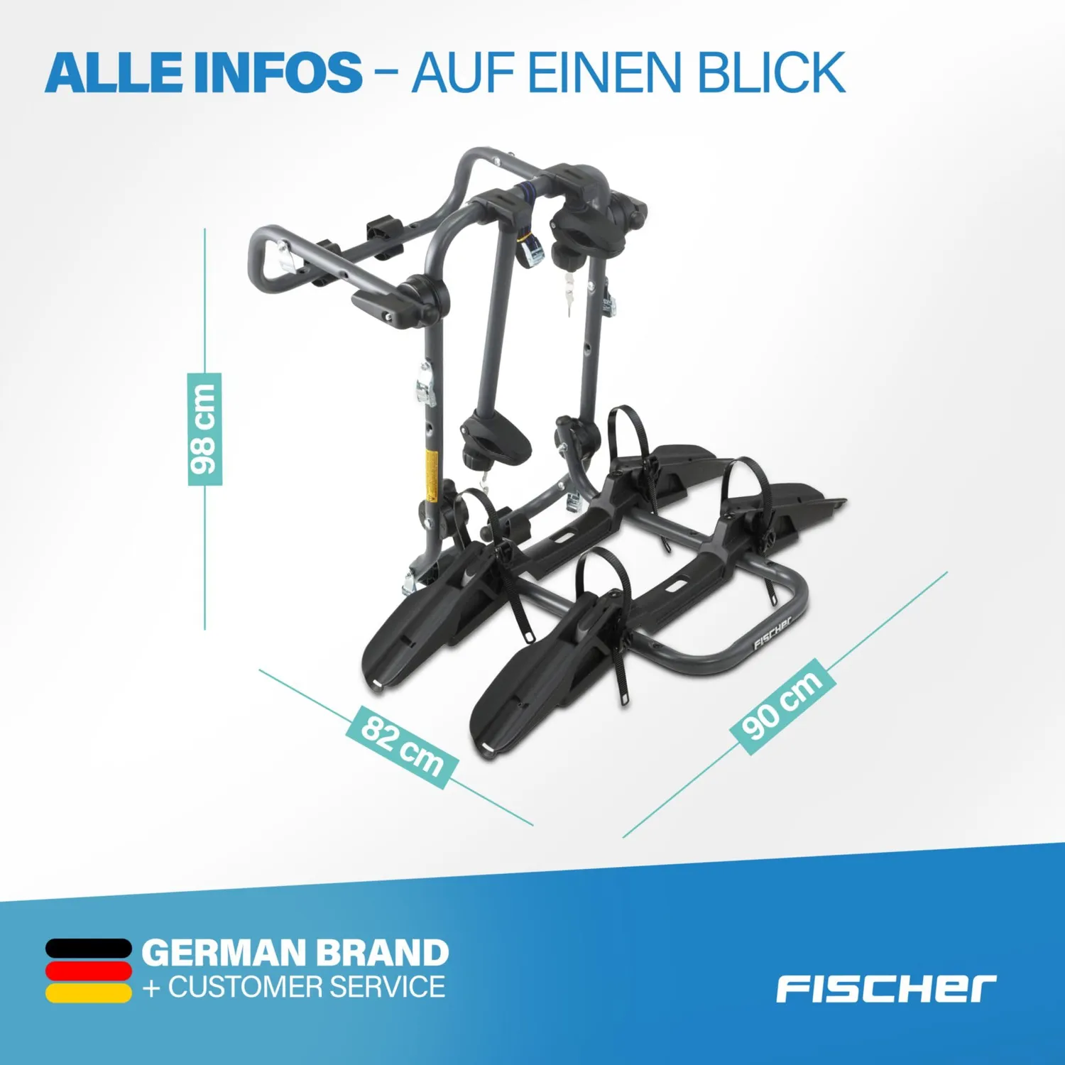 Fischer Heck Fahrradträger für 2 Fahrräder 45 kg