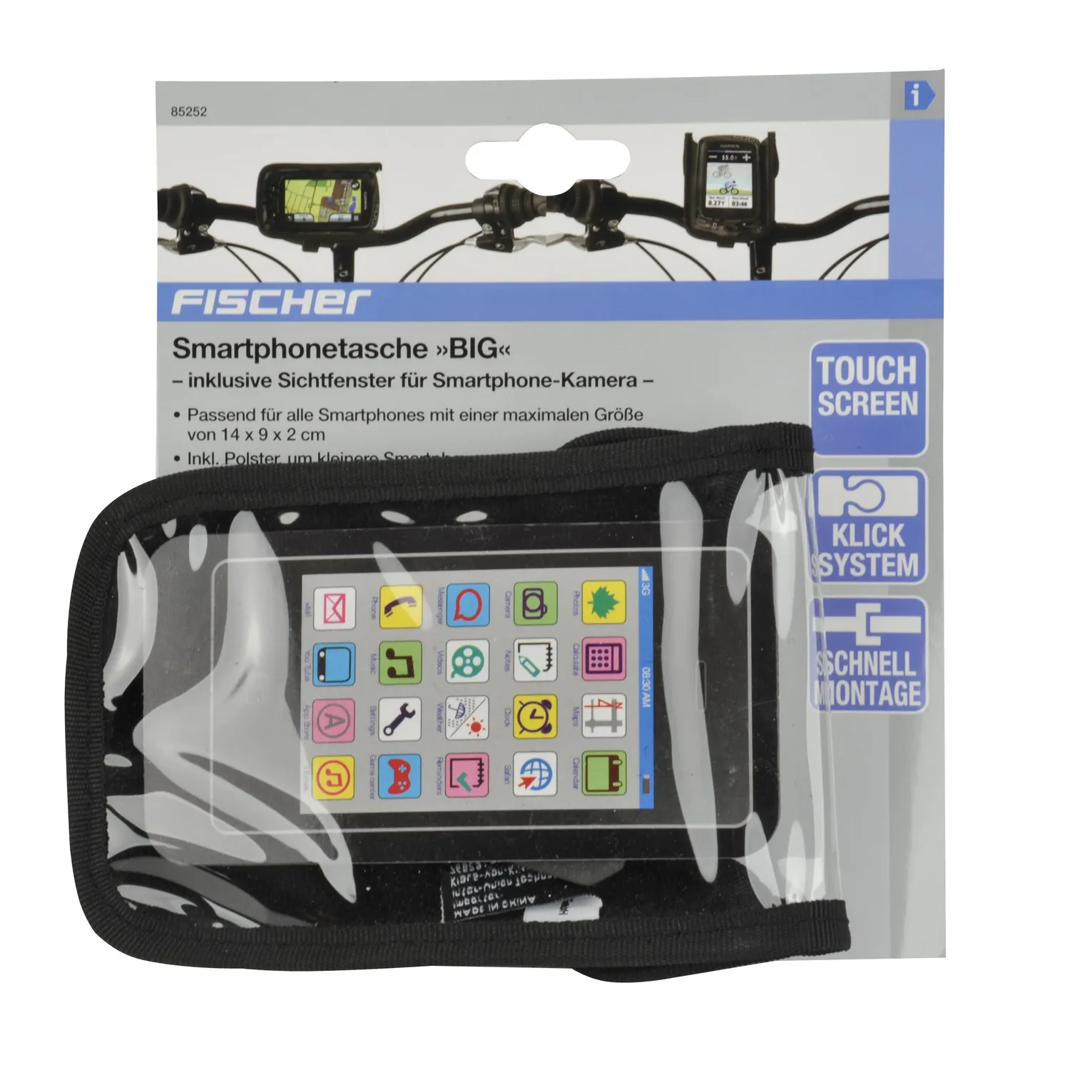 Fischer Smartphonetasche Big 85252 schwarz 22 cm