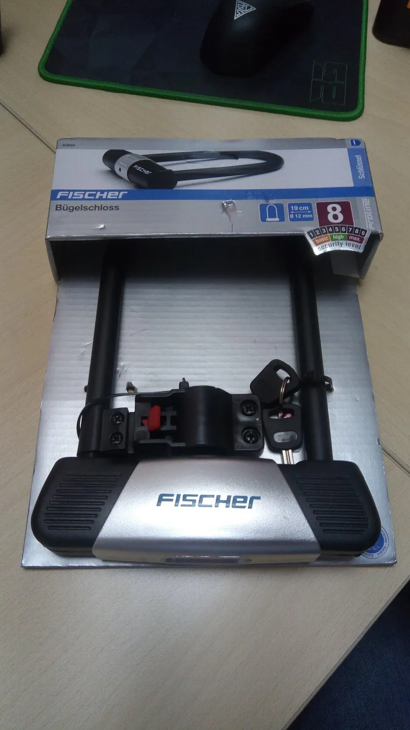 Fischer 85850 Bügelschloss 12 mm schwarz Sicherheitslevel 8