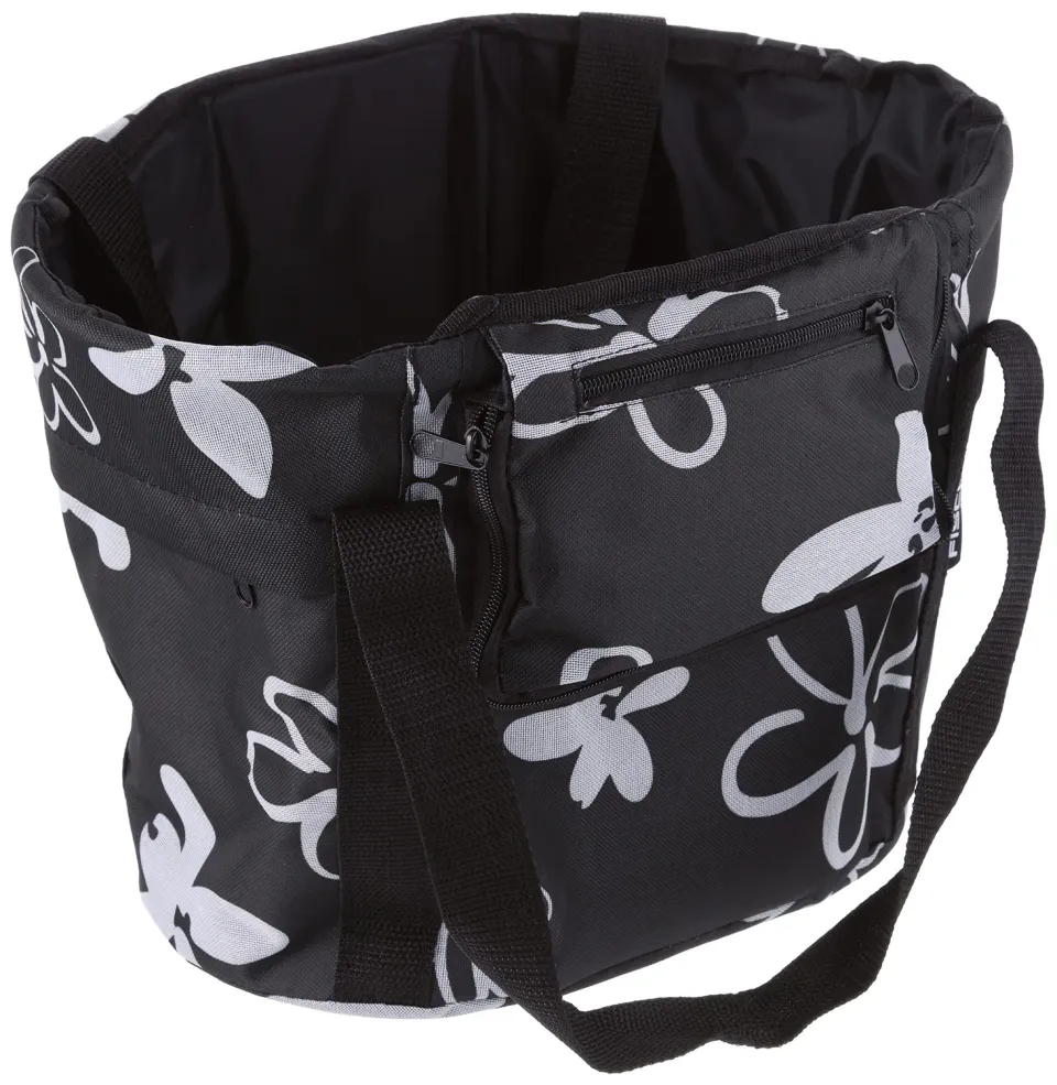 Fischer Fahrradkorb Lenkerkorb 5 kg schwarz Blumen