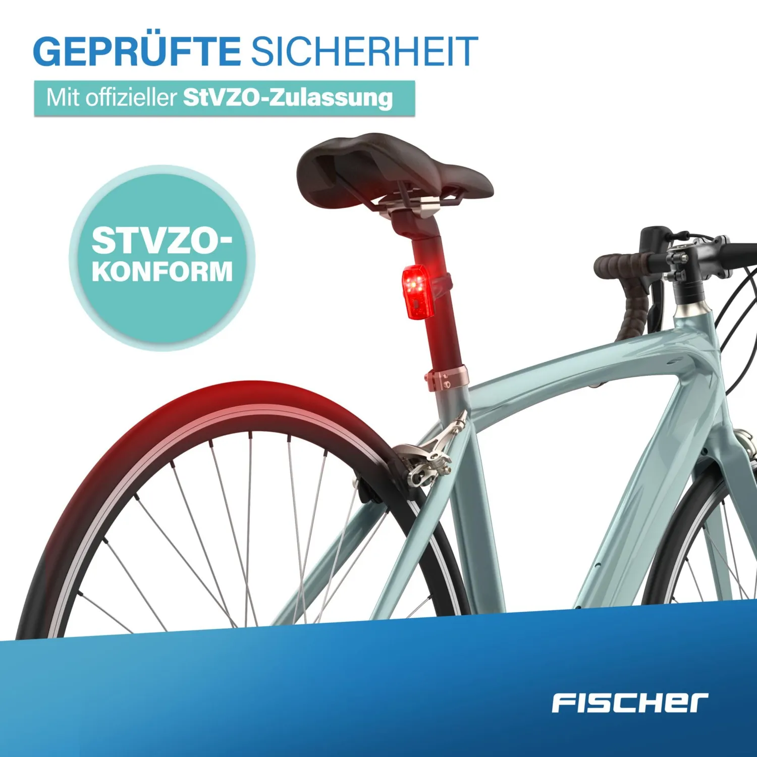 Fischer Basic Stop Rücklicht LED mit Bremslicht StVZO