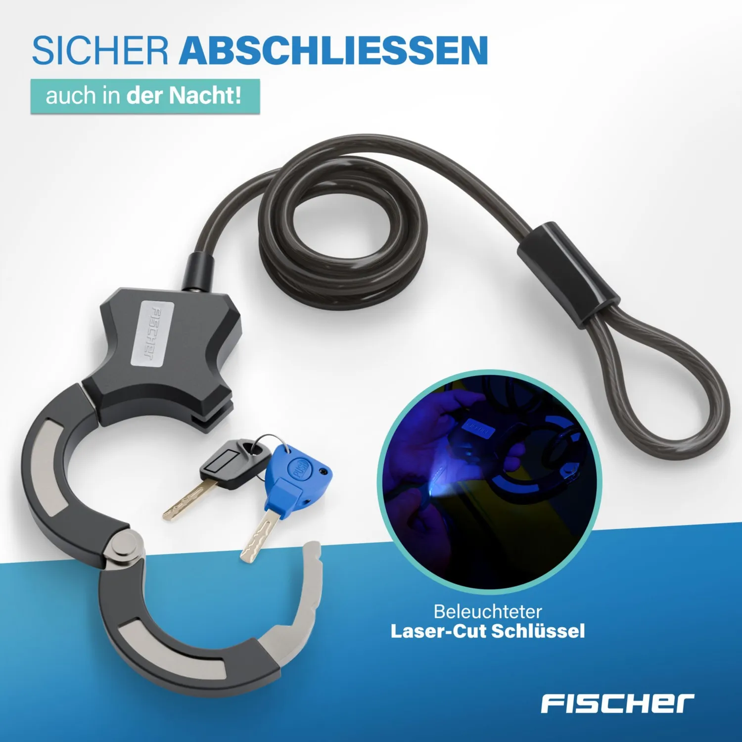 Fischer Handschellenschloss 120 cm Schloss 10 mm Stufe 4