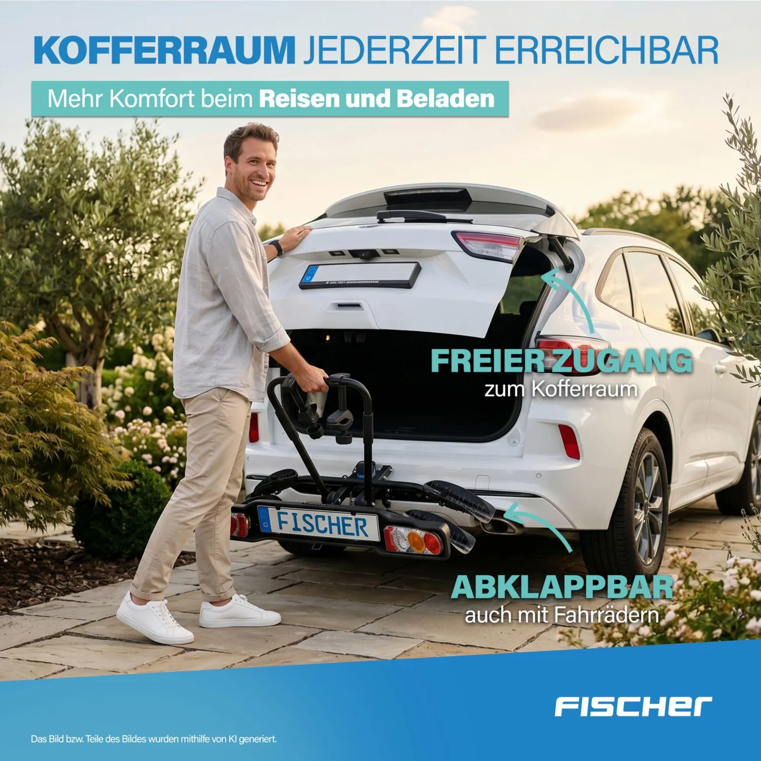 Fischer SmartLine Black Fahrradträger AHK 2 Räder 50 kg