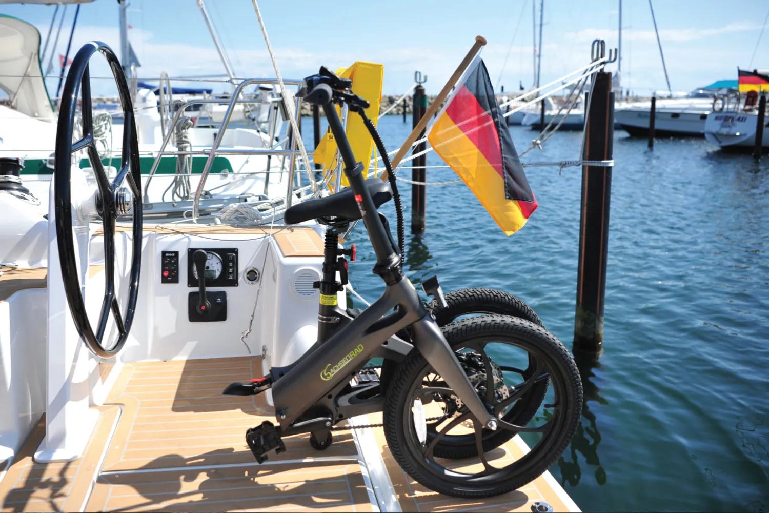 SachsenRad F11 Pro MagPuma E-Klapprad dunkelgrau Transporttasche