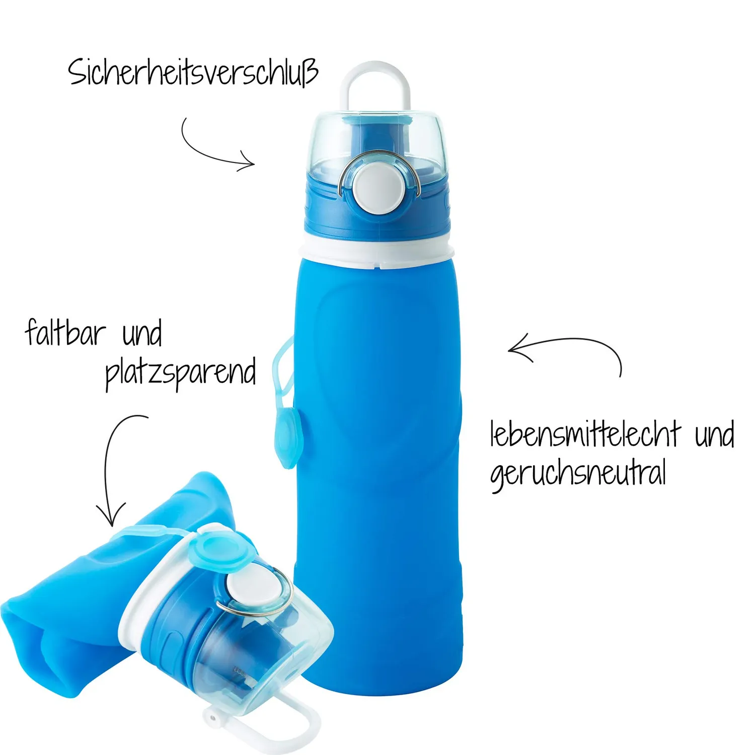 Fischer Trinkflasche faltbar Flasche Silikon 750 ml