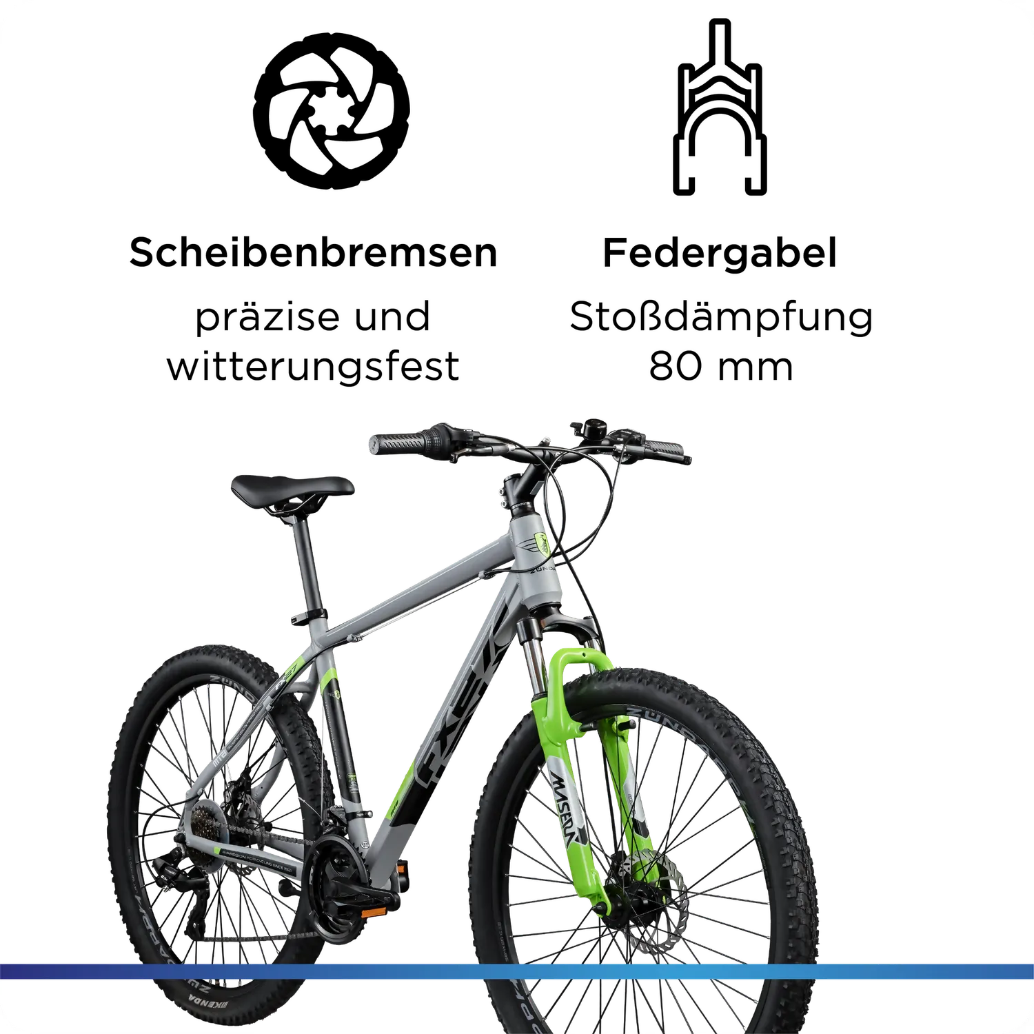 Zündapp FX27 Mountainbike 27,5 Zoll 48 cm grau 21-Gang