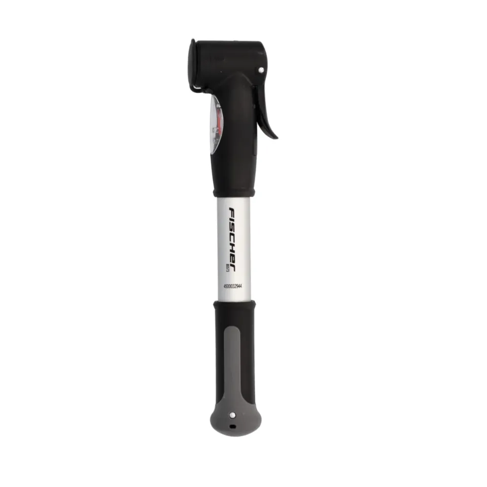Fischer Mini Luftpumpe Fahrradpumpe mit Manometer 8 bar