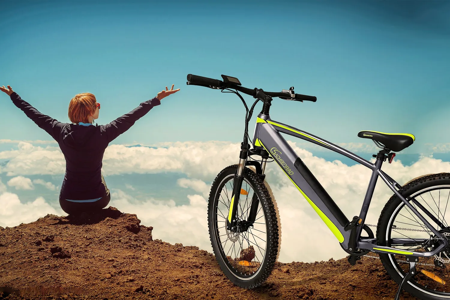 SachsenRad R8 Flex III E-Mountainbike schwarz gebraucht-neuwertig 9-Gang