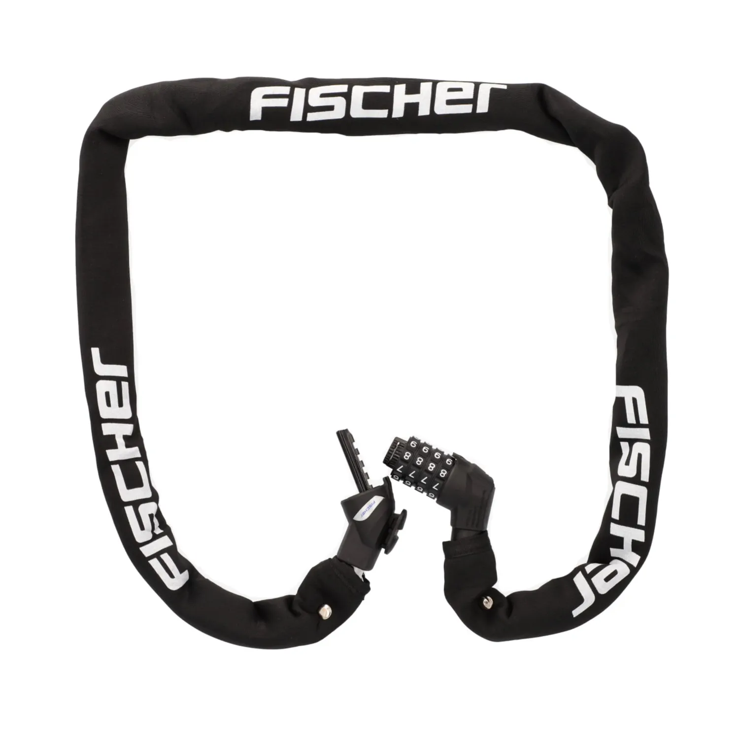 fischer Kettenschloss Zahlenschloss 130 cm schwarz
