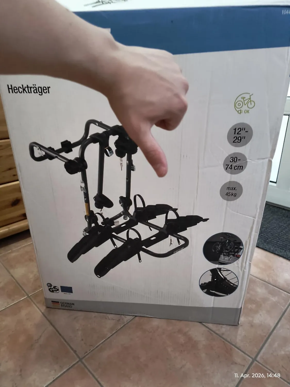 Fischer Heck Fahrradträger für 2 Fahrräder 45 kg