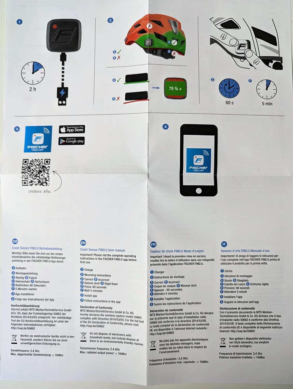 Fischer Urban Fahrradhelm Crash-Sensor schwarz L/XL