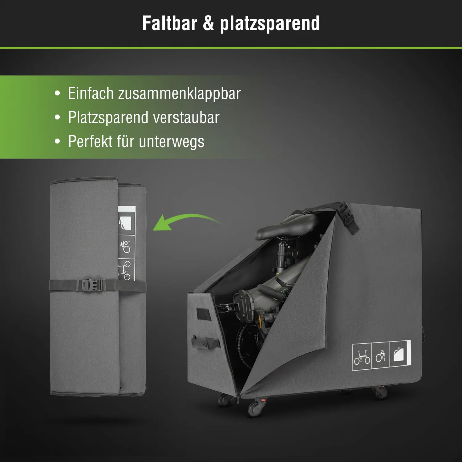 SachsenRad F11 Faltrad Transportbox neu mit Rollen