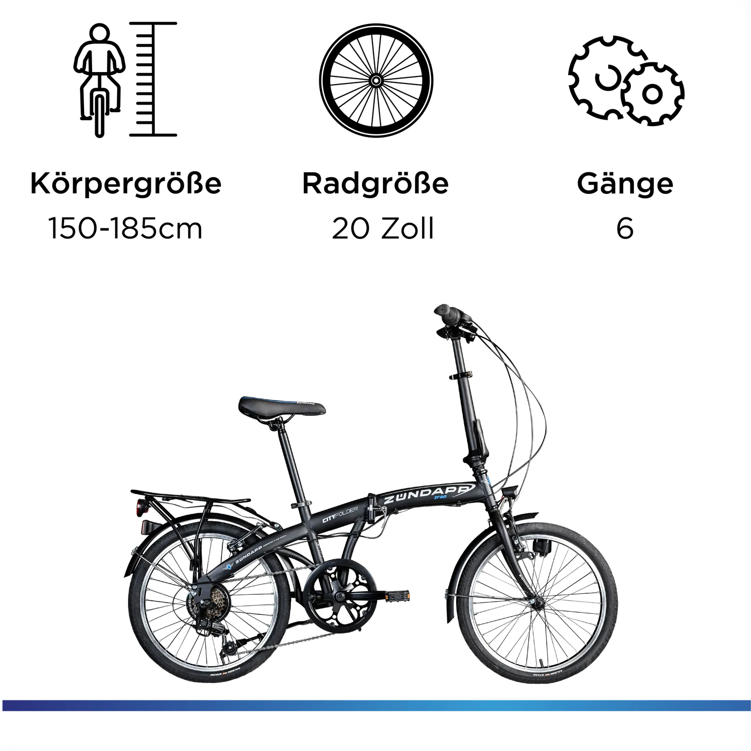 Zündapp ZF20 Speed Folder Klapprad 20 Zoll 6-Gang
