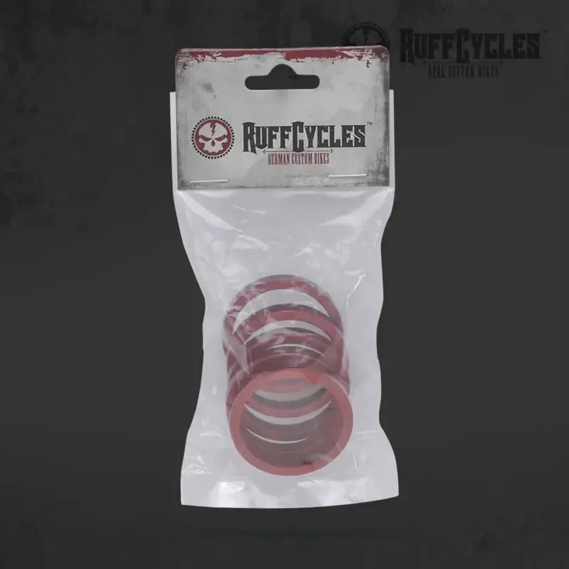 Ruff Cycles Biggie Headset Spacer Set 1 1/8 Ringe rot 5er Aluminium