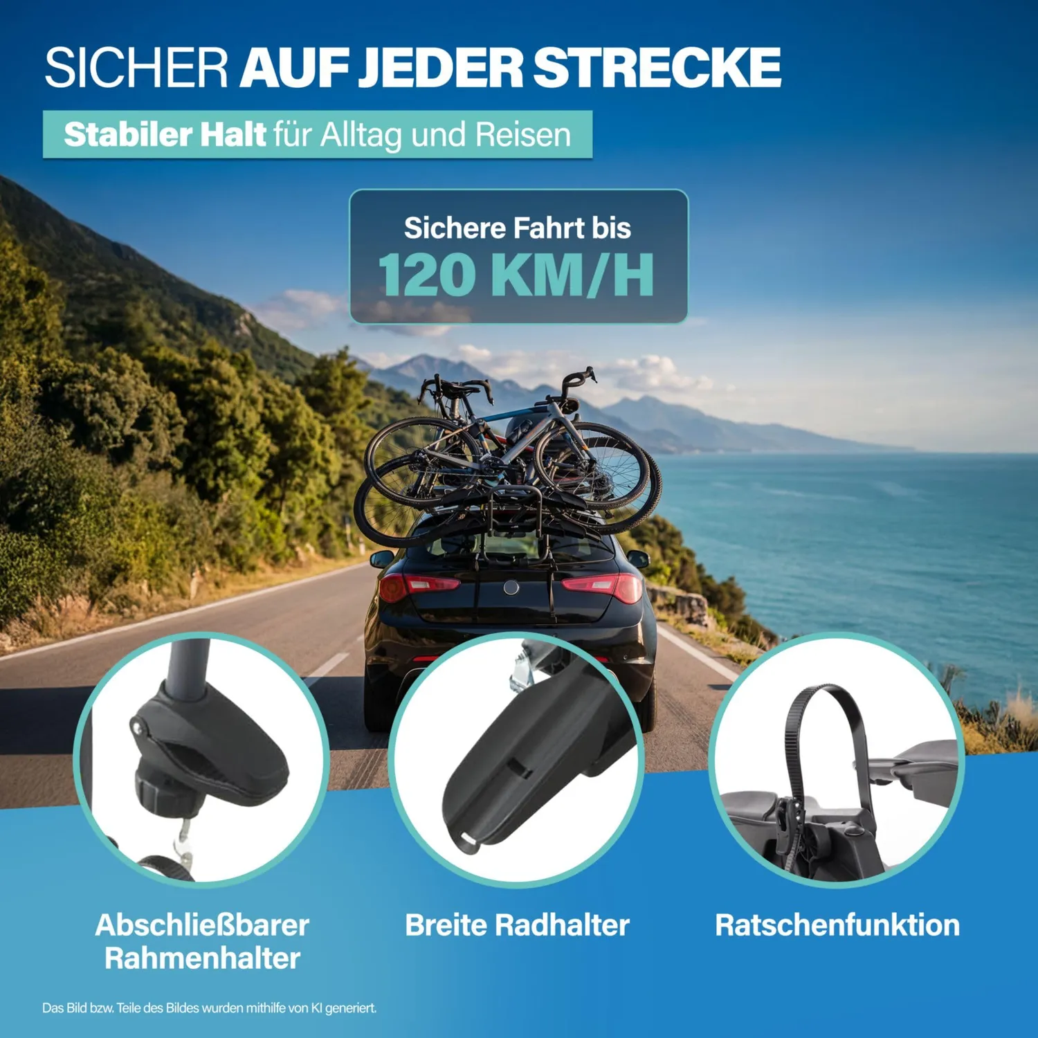 Fischer Heck Fahrradträger für 2 Fahrräder 45 kg
