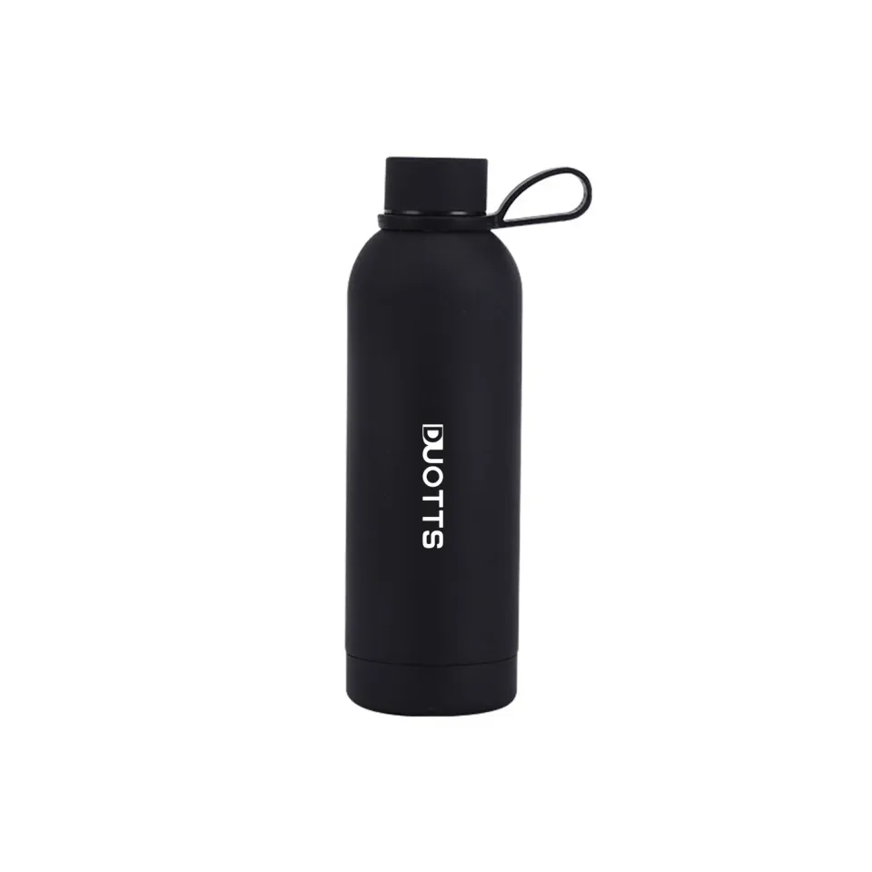 DUOTTS Thermobecher Schwarz 500ml Edelstahl