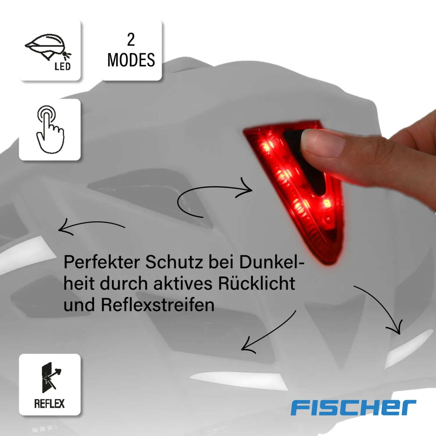 Fischer Urban Plus Cityhelm mit LED-Rücklicht S/M
