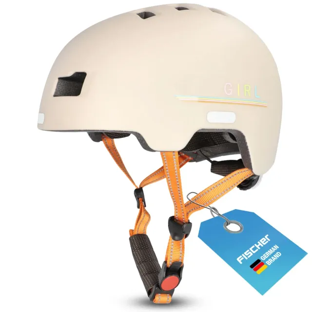 Fischer Plus BMX Fahrradhelm S/M Power beige LED