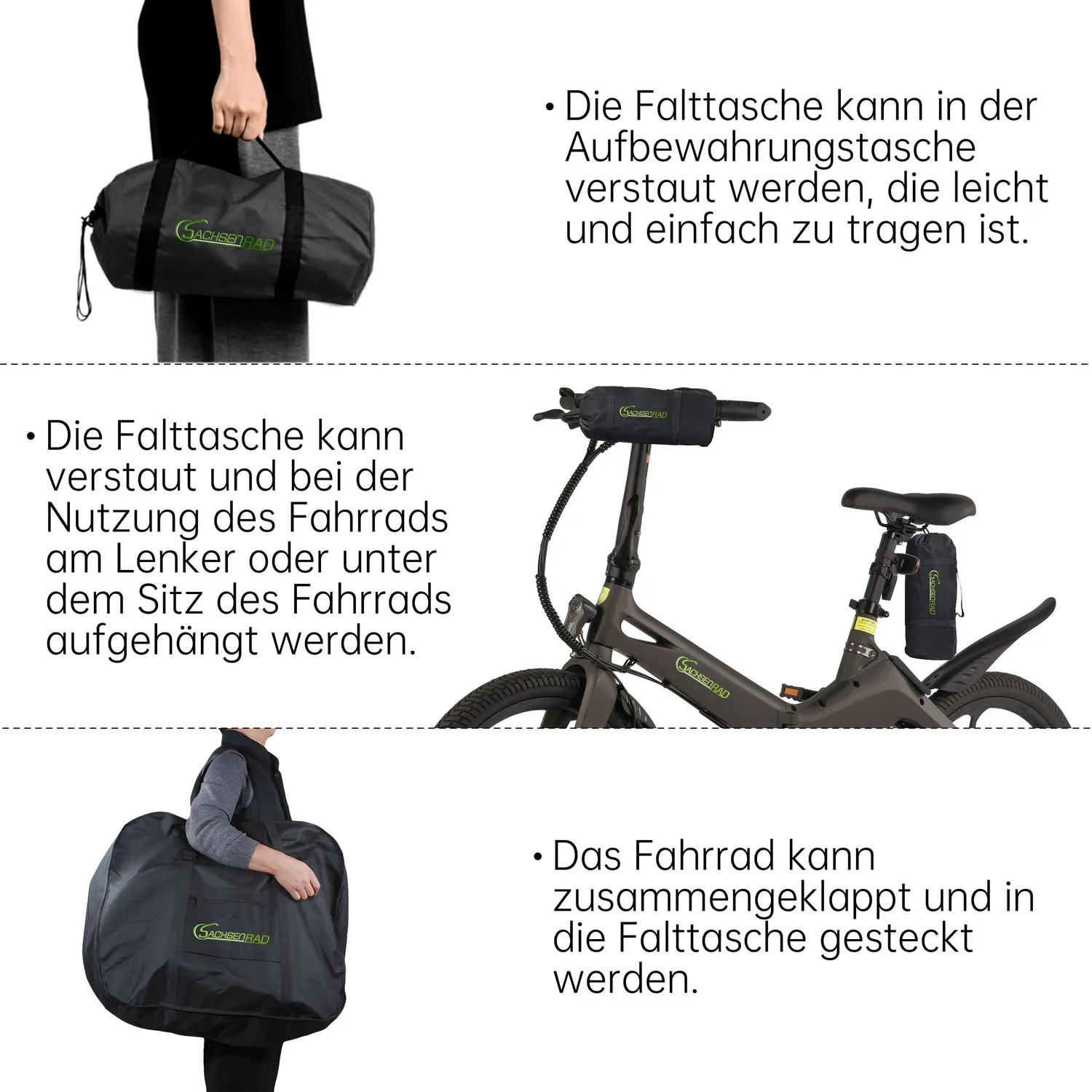 SachsenRad F2 F11 F12 Faltrad-Transporttasche gebraucht 600D
