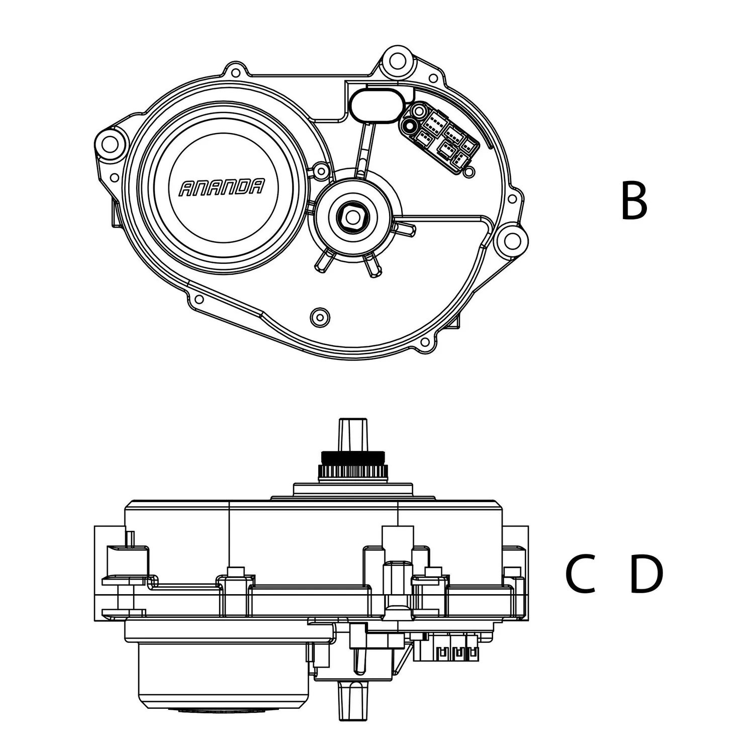 Ananda M60 Mittelmotor 36V 250W 25km/h CAN E-Bike Motor
